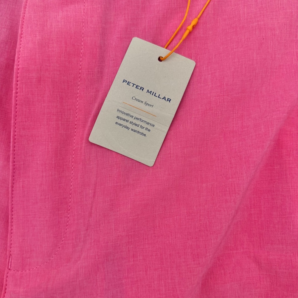 NEW Peter Millar Pepper Pink Performance Golf Shorts Flat Front Sz 36 Orig$100 - Picture 4 of 8